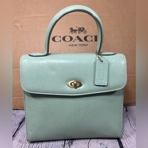 Vintage Coach 4417 Madison Biltmore Gracie Bag RARE Celadon Aqua Blue Leather